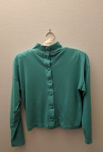 Vintage green long sleeve with shoulder pads